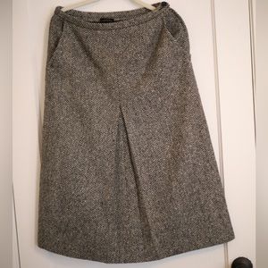 VINTAGE Brendella wool A-Line midi Skirt with Pleat and Pockets
